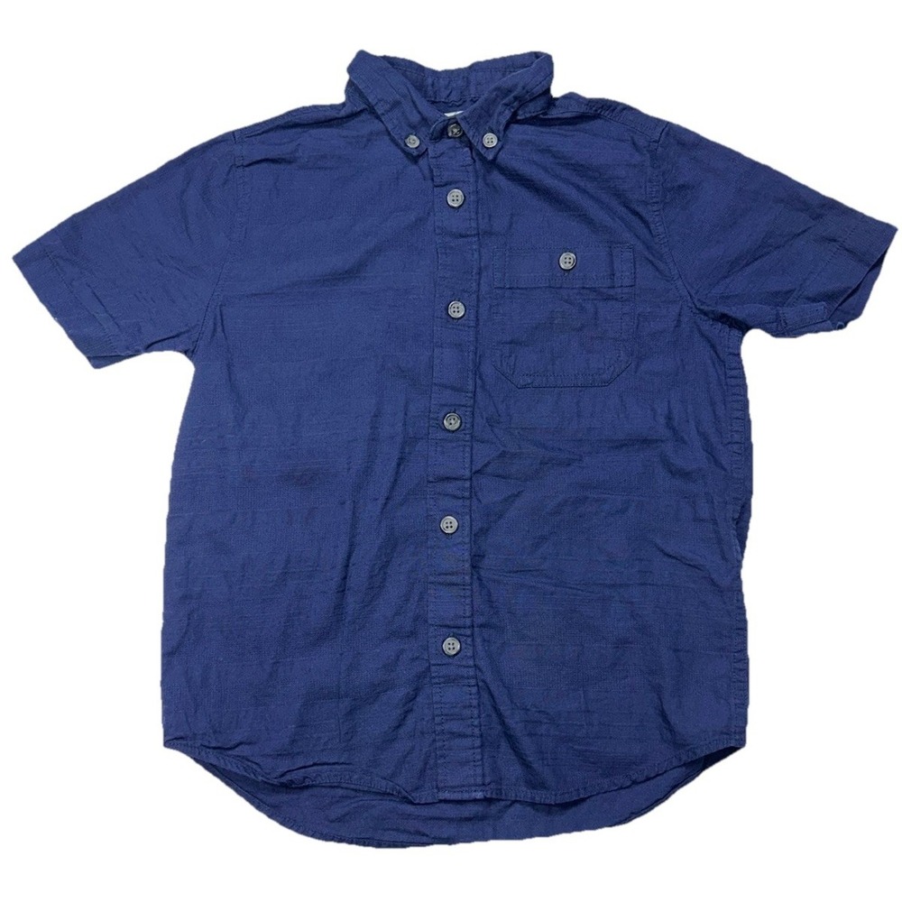 Old Navy Blue Button Down Shirt Boys Youth Size  Small 6-7 Lost At Sea‎ Dress